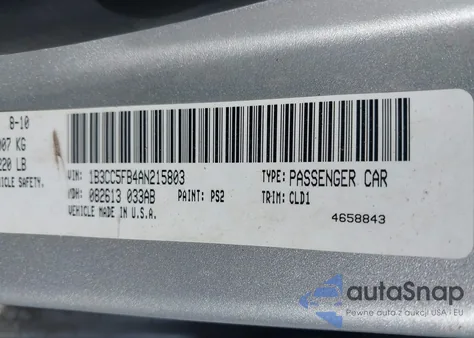 2010 Dodge Avenger R/T z USA, uszkodzony, nr VIN 1B3CC5FB4AN215803